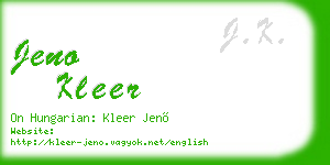 jeno kleer business card